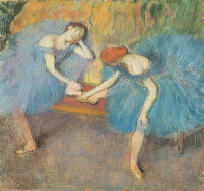 Deux danseuses au repos ou, Danseuses en bleu, c.1898 - Edgar Degas